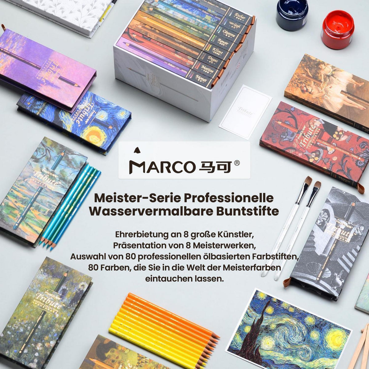 80-Farben Ölfarbstifte Set für Künstler & Ausmalbilder
