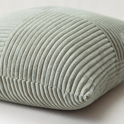 Cord Kissenbezug 40x60 cm, Hellgrau, 2er Set, Streifenmuster