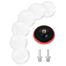 100mm Polieraufsatz Set für Winkelschleifer, 6x Wolle & Schwamm, mit Griff