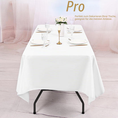 Weiße Tischdecke Rechteckig 153x260cm – Waschbar & Vielseitig