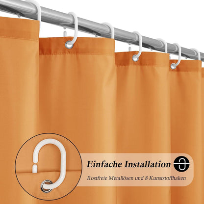 Duschvorhang Stoff 120x200 cm, Orange, Wasserdicht & Waschbar