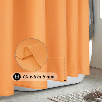 Duschvorhang Stoff 120x200 cm, Orange, Wasserdicht & Waschbar