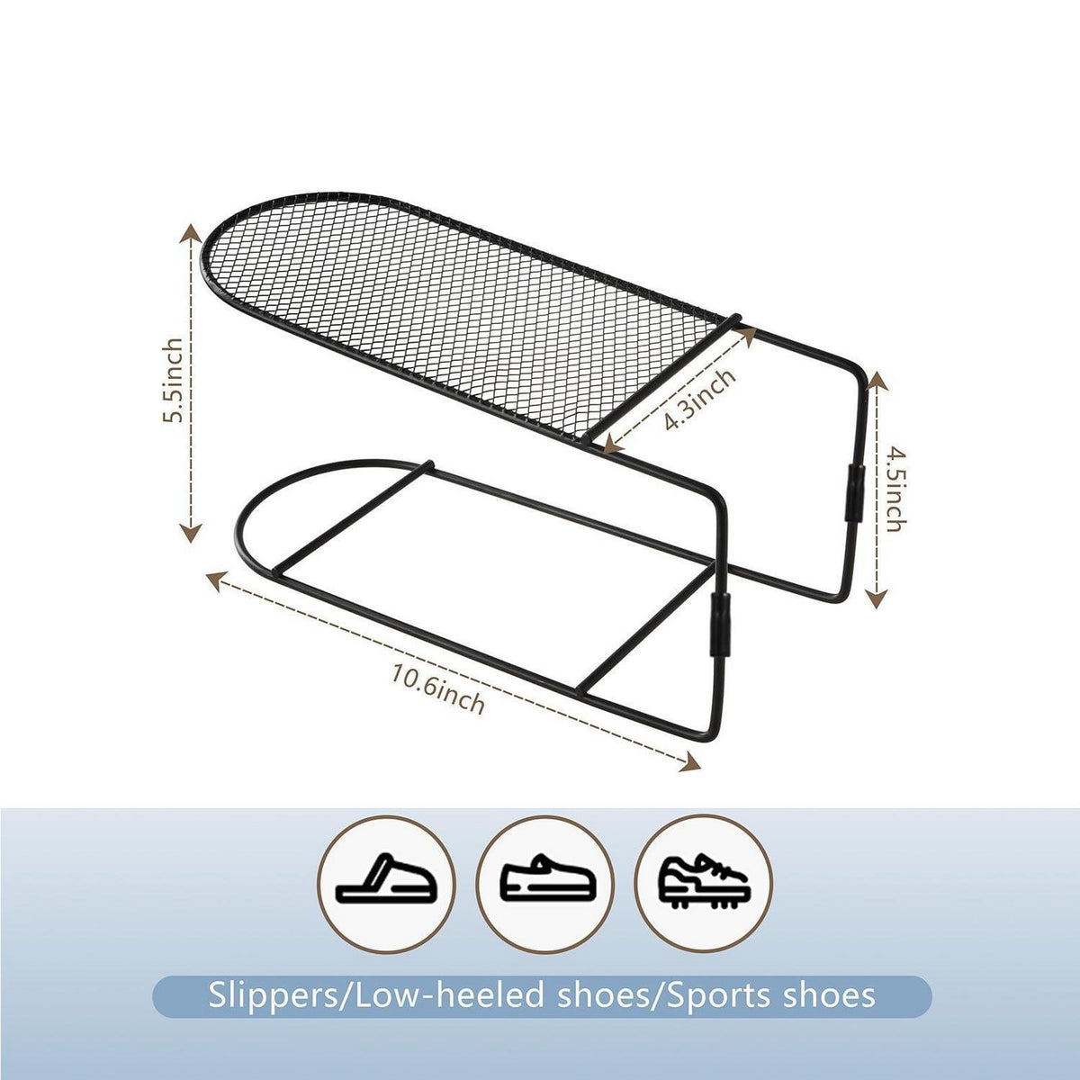 Platzsparender Schuhstapler (20er Set, Schwarz)