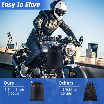 Motorradabdeckung XL Wasserdicht & Sturmfest mit Reflektoren