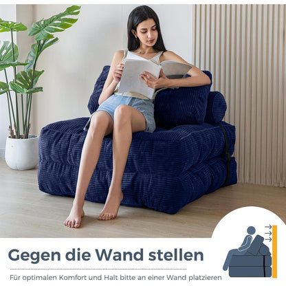 Faltbares Schlafsofa mit Kissen – Bequemes Bett für Wohnzimmer
