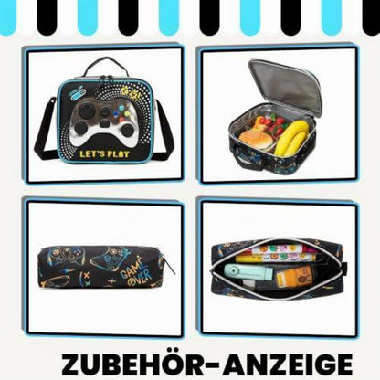 Schultrolley Rucksack für Jungen mit Rollen Weiß Game