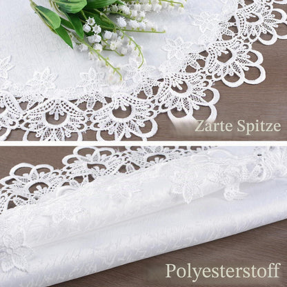 Runde Tischdecke Blumenstickerei 58cm – Elegante Tischdekoration