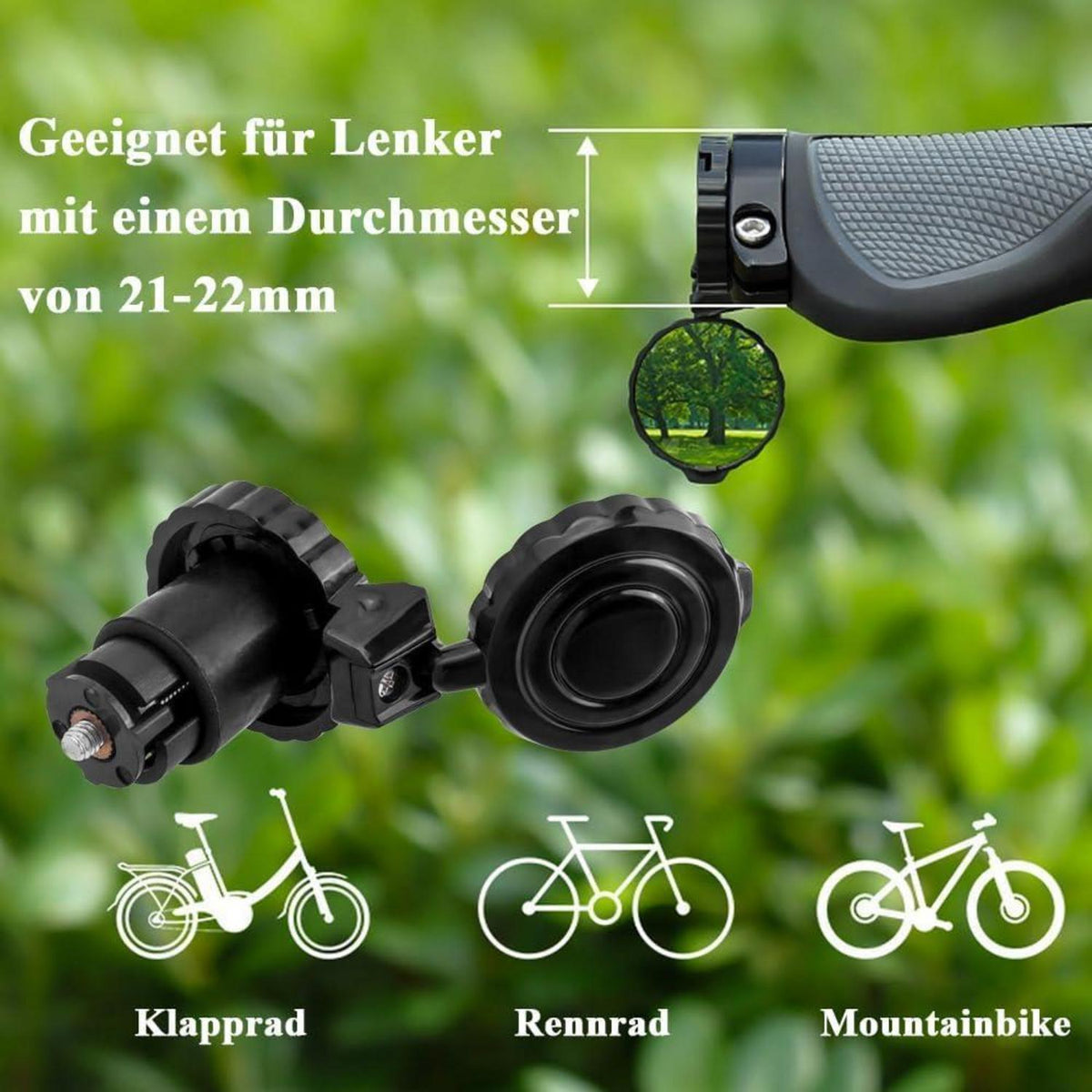 Fahrradspiegel 2er-Set, 360° drehbar & klappbar