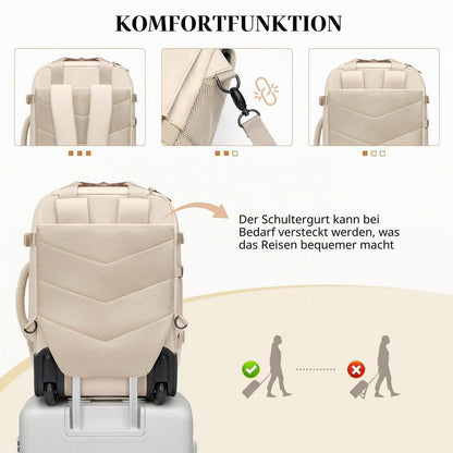 Reiserucksack mit Rollen | 17 Zoll Laptop Rucksack Handgepäck
