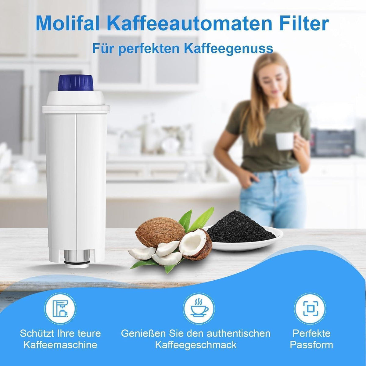 Wasserfilter für De'Longhi Kaffeeautomaten (12er Pack)
