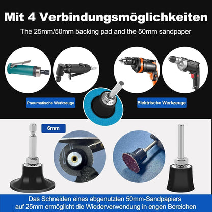 CSD Schleifscheiben Set 136tlg. 50mm Schnellwechsel für Druckluftschleifer