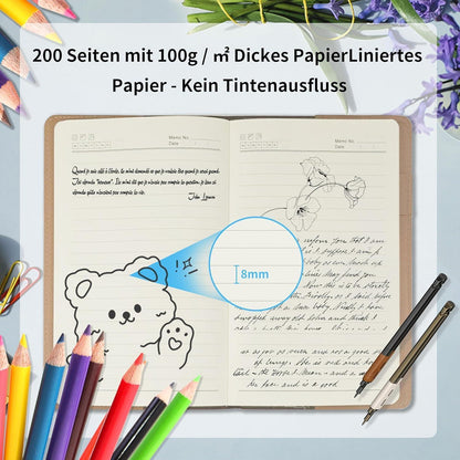 Tagebuch mit Herzschloss & Schmetterling – A5 Notizbuch mit Linien