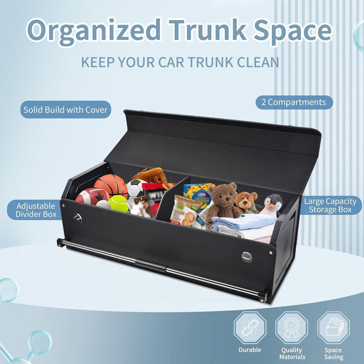 XXL Auto Kofferraum Organizer 90L mit Deckel & Griff
