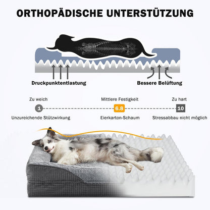 Orthopädisches Hundebett Memory Foam XXL, Grau