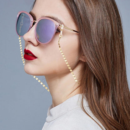2x Brillenkette Damen Gold Sterne Pailletten Brillenband
