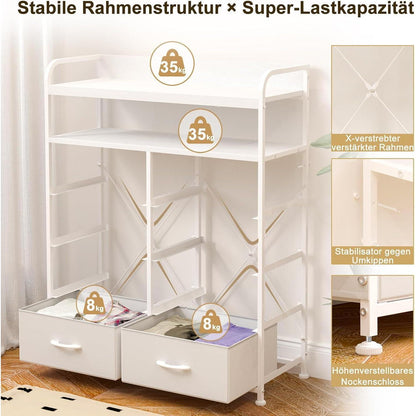 Weiße Kommode mit 8 Schubladen – Stauraum für Schlafzimmer & Wohnzimmer
