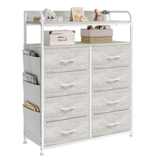 Kommode mit 8 Schubladen & Regalen – Schlafzimmer Organizer Weiß