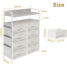 Kommode mit 8 Schubladen & Regalen – Schlafzimmer Organizer Weiß
