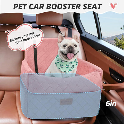 Hunde Autositz Rosa – Waschbar & Mit Leine für Kleine Hunde