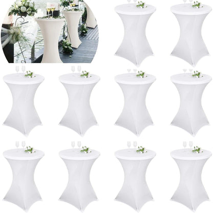10er-Set Stehtisch Husse für Bistrotisch Ø 70-75 cm Weiß