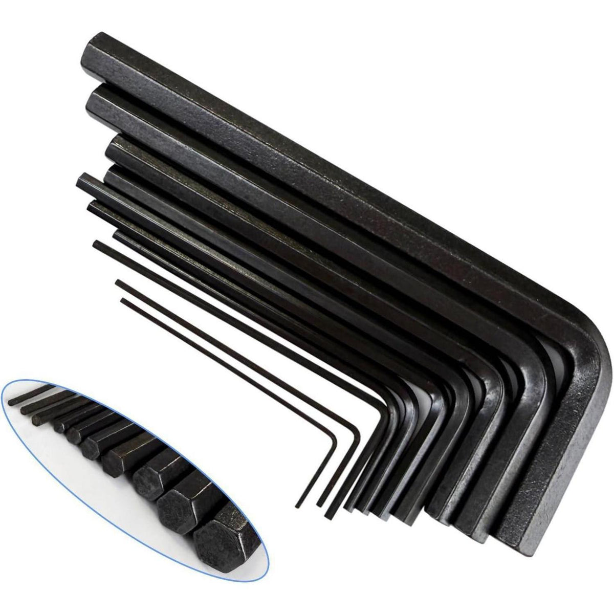 Sechskantschlüssel Set 10-teilig, 0,7-6mm, Legierter Stahl