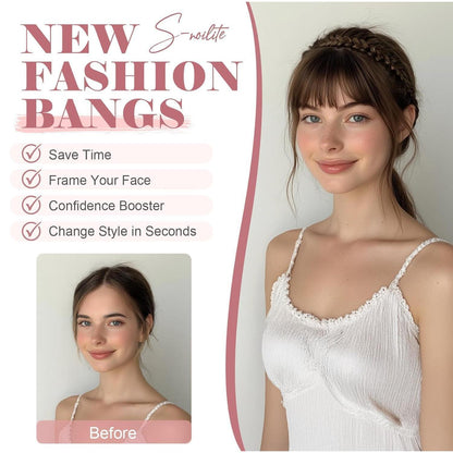 Stirnband mit Ponyfransen – Aschblond Mix für jeden Look