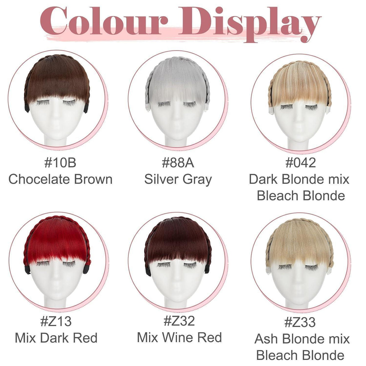 Stirnband mit Ponyfransen – Aschblond Mix für jeden Look