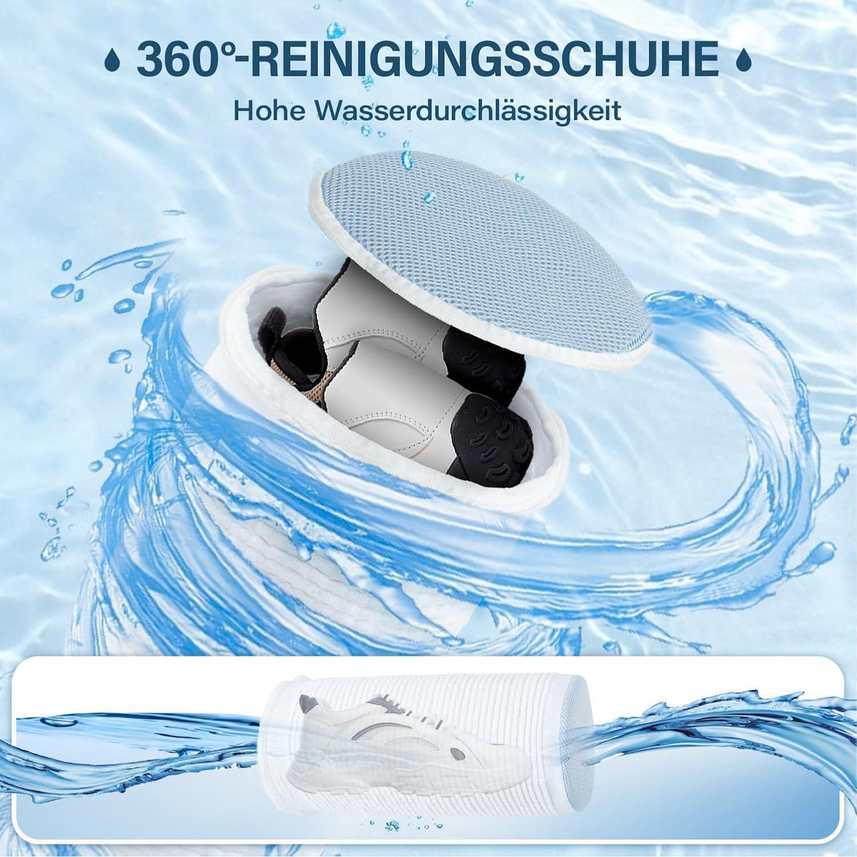 Schuhwaschbeutel mit Schuhspanner – 2er Set für Waschmaschine