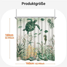 Duschvorhang Meeresschildkröte 160x160 cm Textil wasserabweisend waschbar