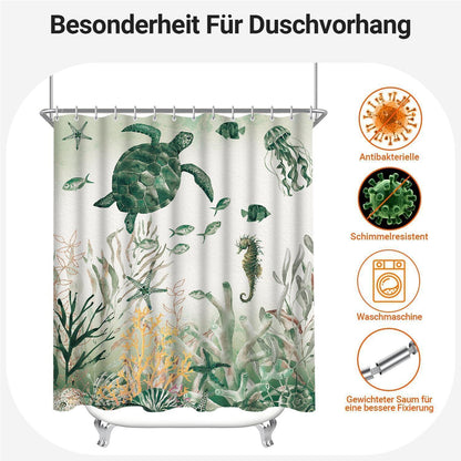 Duschvorhang Meeresschildkröte 160x160 cm Textil wasserabweisend waschbar