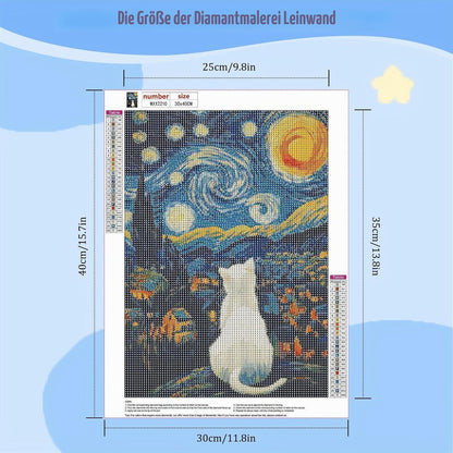 5D Diamantmalerei Katze – Vollbild DIY Set für Erwachsene