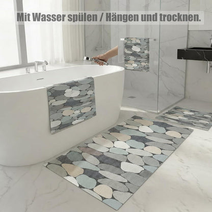 Rutschfeste Duschmatte 100x150 cm - Steinmuster & Antirutsch