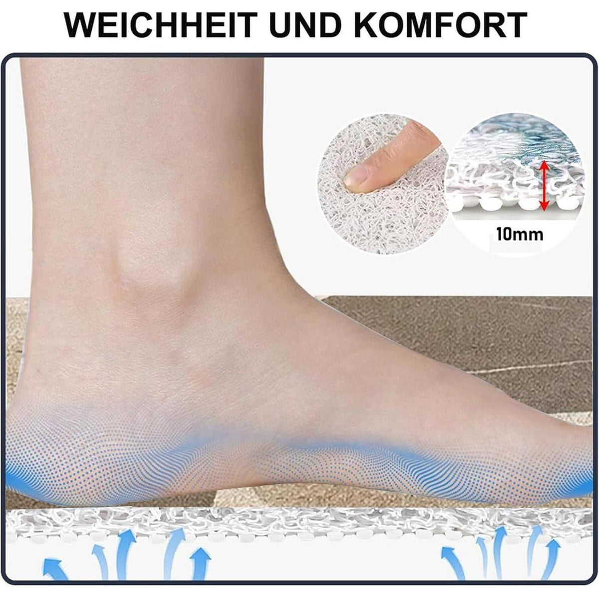 Rutschmatte Dusche 90x150 cm – Rutschfest & Komfortabel