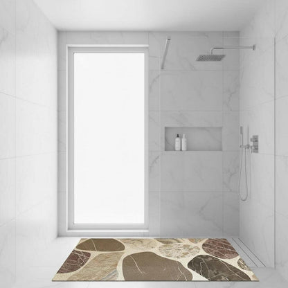 Rutschfeste Duschmatte 100x100 cm - Steinmuster & Peeling