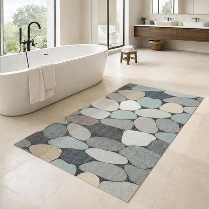 Rutschfeste Duschmatte 90x140 cm - Steinmuster & Komfort