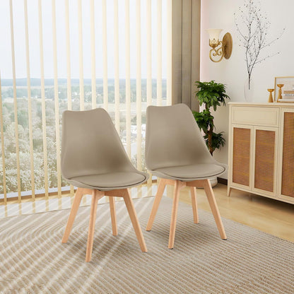 Skandinavischer Esszimmerstuhl Retro, Khaki & Beige 4er Set