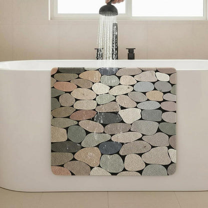 Rutschfeste Duschmatte 90x120 cm - Steinmuster & Komfort