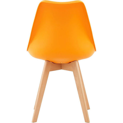 Skandinavischer Esszimmerstuhl Retro, Orange (4er Set)