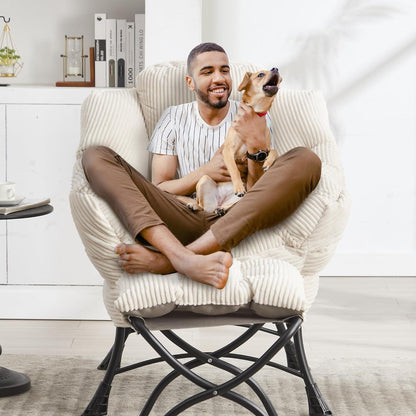 Lazy Chair mit Ottomane – Bequemer Faulenzersessel Weiß