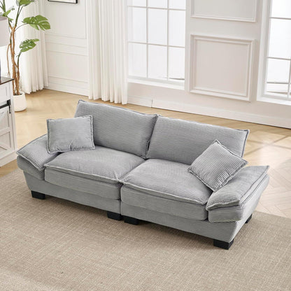 Modernes 2-Sitzer Polstersofa mit Armlehnen – Hellgrau