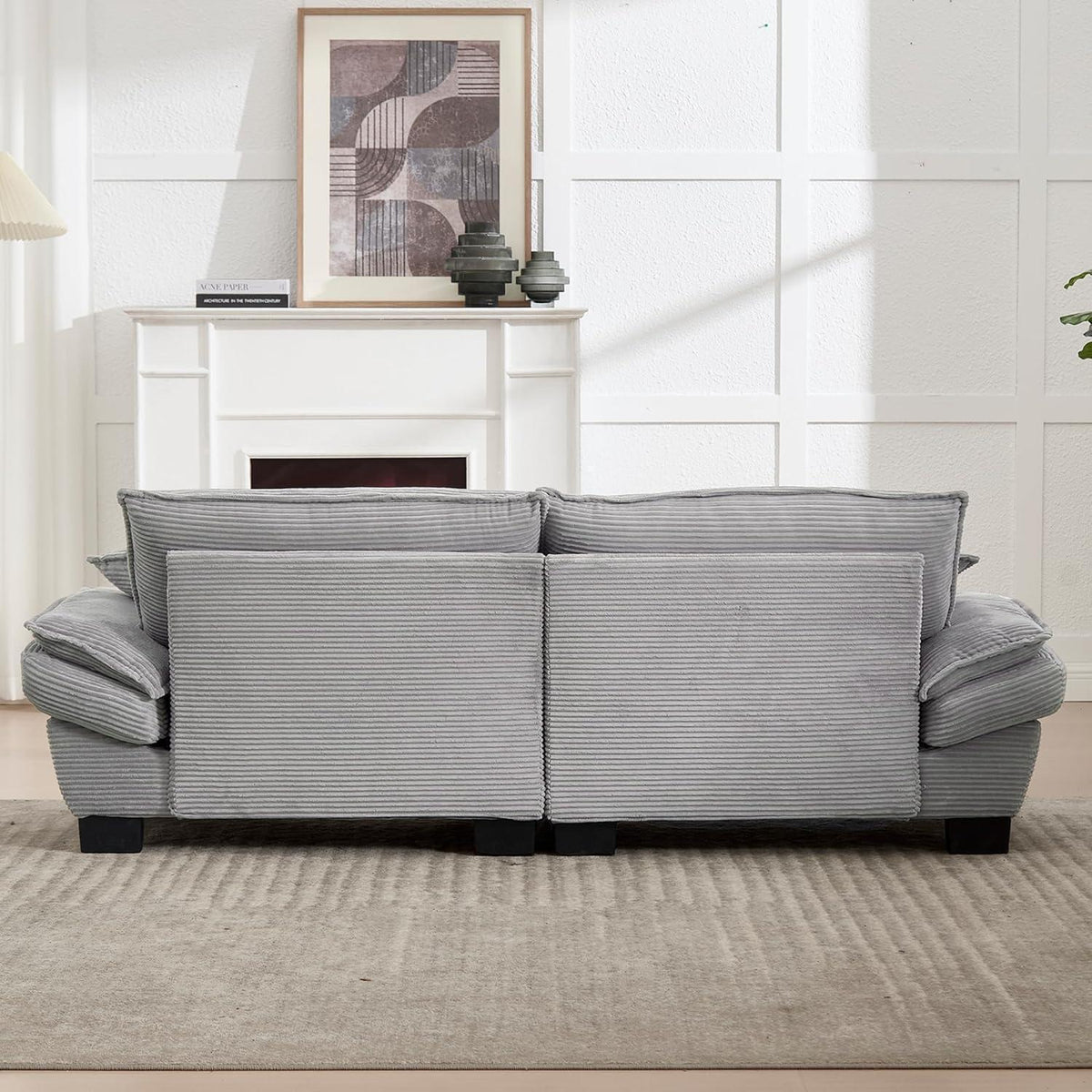 Modernes 2-Sitzer Polstersofa mit Armlehnen – Hellgrau
