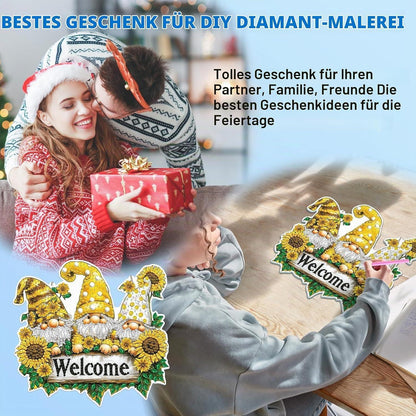 Diamant Painting Anhänger Gnome – DIY Fensterbild für Erwachsene