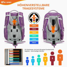 5-teiliges Schulranzen-Set Lila – Ergonomisch & Reflektierend