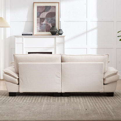 Modernes 2-Sitzer Polstersofa mit gepolsterten Armlehnen (Beige)