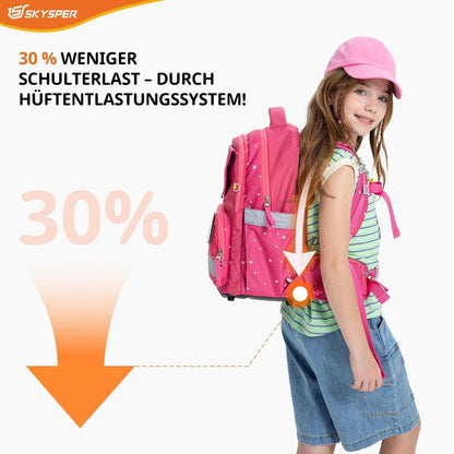 5-teiliges Schulranzen-Set Rosa – Ergonomisch & Reflektierend