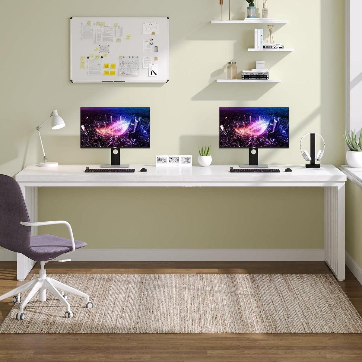 Großer Schreibtisch 180cm – Home Office PC Tisch mit Holzoptik