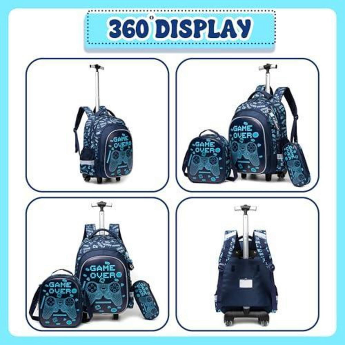 Rollrucksack Set für Kinder – Minzgrün, 6-8 Jahre