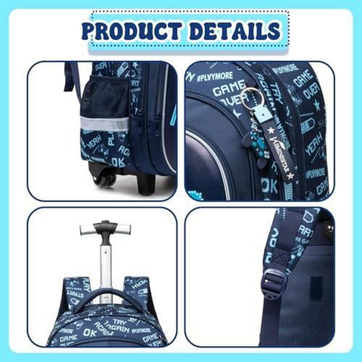 Rollrucksack Set für Kinder – Minzgrün, 6-8 Jahre