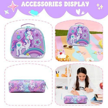 Einhorn Rollrucksack Set für Mädchen 6-8 Jahre