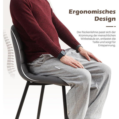 TUKAILAI Esszimmerstühle 2er-Set, Gepolsterte Samtstühle Grau